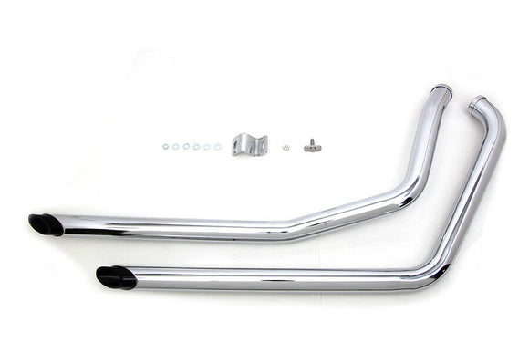 Exhaust Drag Pipe Set with Black Slash Tips