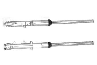 Dual Disc 35mm Fork Tube Assembly w Chrome Sliders for FX 1977-1983, XL 1977-83