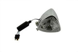 Triangular headlamp, lower mount, 12 volt 35/35 watt H-6 clear bulb