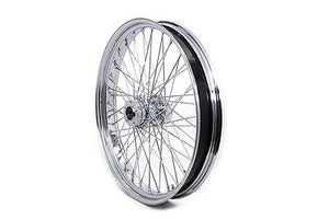 Chrome front 26" x 3.5" wheel assembly, 60 Spoke, for Harley FLT 2000-2007