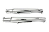 Chrome megaphone muffler tip set with stud type mounting and welded clamps