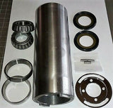 7" Long Straight Steel Steering Neck w/ Internal-Type Fork Stop, Races, Bearings