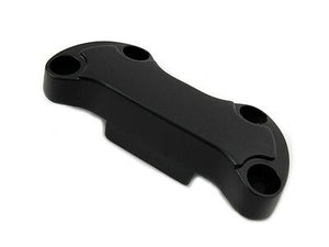 Black Smooth Handlebar Clamp Cover w Skirt, Fits Harley FX/FL 1999-UP