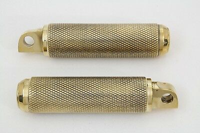 Brass Knurled Footpeg Set, Fits All H-D models w/ female mounting block