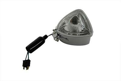 Triangular headlamp, lower mount, 12 volt 35/35 watt H-6 clear bulb