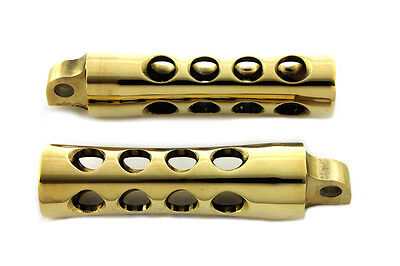 Brass Concave Holed Footpeg Set, Fits All H-D models w/ female mounting block