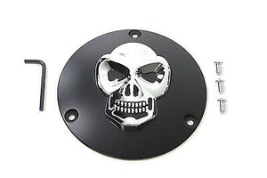 Black Derby Cover with Chrome Skull