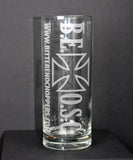 Bitter End Choppers Logo Laser Etched High Ball Glass