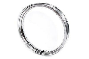 Front 23" chrome drop center rim has an outside width of 3.0 "