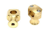 Shorty Style Brass 2" Riser Set, with 1/2"-13 thread for 1" diameter Handlebars