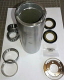 7" Long Straight Steel Steering Neck w/ Internal-Type Fork Stop, Races, Bearings