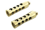 Brass Concave Holed Footpeg Set, Fits All H-D models w/ female mounting block
