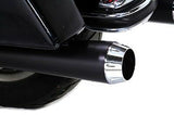 Black touring style muffler set, w chrome Tapered style tips, Fits FLT 1995-UP