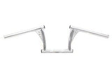 Vintage 1" diameter handlebar w 7-1/2" rise is chrome plated w holes for wiring