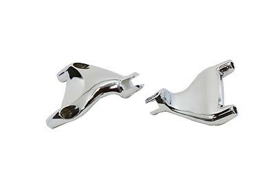Chrome passenger footpeg bracket set for use with male end pegs.