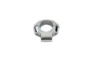 DECO MIRROR CLAMP, CHROME DIE CAST for 1" handlebars to mount a mirror with stud