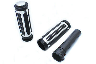 HANDLEBAR GRIP SET CUSTOM DECO, CHROME