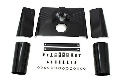 Black triple tree cover kit includes front,LF,RH panels Fits FLST 1986-1999