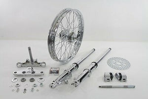 Wide glide forks w chrome sliders, 21" wheel, Brake Kit, Axle for XL 1982-UP