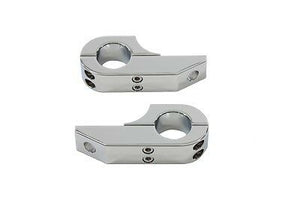 Chrome footpeg extender clamp set clamps to 1-1/4" tubing.