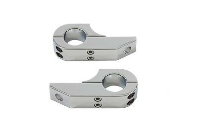 Chrome footpeg extender clamp set clamps to 1-1/4