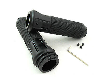 Black Grip Set w/ Black End Caps, Fits XL 1982-2015, FXST 1982-2015