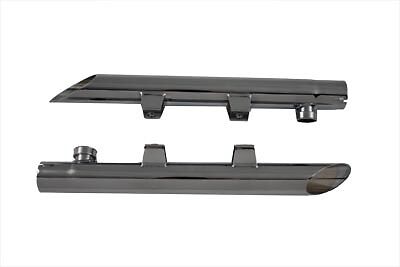Chrome drag exhaust extension set with removable baffles,Fits Sportster 2004-Up