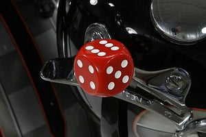 Red Dice Style Shifter Knob has 5/16" - 24 threads,features billet construction