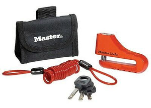 MASTER LOCK SECURITY, Brake Disc Lock includes 2 flat type keys & 3" throat