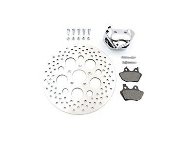 Chrome Front 4 Piston Left Side Caliper and Disc Kit Fits FXST 2000-2007