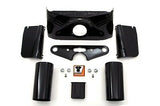 3 rib design Hydraglide style Black Fork Cover Kit @ FLH 1949-1959, 7-Piece Kit