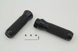 Black Grip Set w/ Black End Caps, Fits XL 1982-2015, FXST 1982-2015