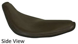 Chocolate Brown Leather SNUB NOSE SOLO SEAT, 13" Long x 10" Wide, Steel Pan