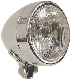 Chrome 12 Volt 3-1/2" HEADLIGHT 55/60 Watt Halogen Perfect for Springer Bobber