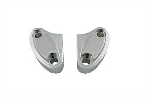 Chrome billet top handlebar clamp set is a 2 piece design.Replaces OEM#56057-00