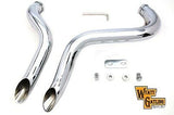 Chrome LAF exhaust header set, 2" o.d. fits Harley 1986-UP