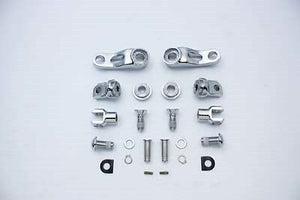 Passenger footpeg mount kit is chrome and for male pegs. Fits FLT 1993-UP