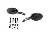 Oval Mirror Set with Billet 3 Slot Stem Black