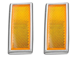 3" long x 1-3/8" wide REFLECTOR SET, FRONT, AMBER, Replaces OEM No: 59254-72