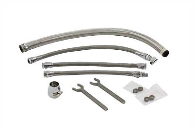 Braided Oil Line Kit incl. stainless steel lines, seals & hardware, FXST 1992-99