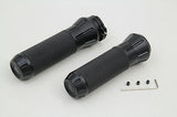 Black Grip Set w/ Black End Caps, Fits XL 1982-2015, FXST 1982-2015