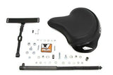 Black Leather Deluxe police style Solo Seat + T-Bar Kit fits Harley G 1936-1973