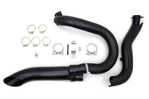 Black 2 into 1 Exhaust Header Set, 3" in Diameter Turn Out, Fits FL 1970-1984