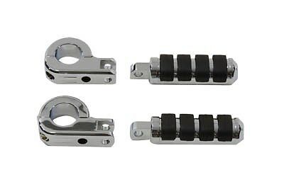 Chrome billet engine bar footpeg mount kit fits 1-1/4