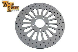Polished stainless steel Rear 11-1/2" brake disc w 18-spoke, for FXST 1984-1999