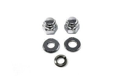 Chrome rear axle Cap nut kit, hardware kit w instructions,fits 1973 & up XL/BT