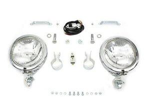 12 Volt 4 1/2" Chrome Spotlamp Kit Replica style spotlamps with clamps