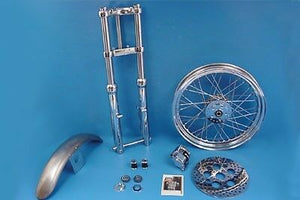 39mm Chrome Fork Assembly w 19" Wheel, Brake Caliper, Disc, Fender XL 1982-03