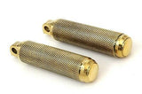Brass Knurled Footpeg Set, Fits All H-D models w/ female mounting block