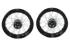 Black 18" Servi-Car Rear Wheel Set, Fits Harley G 1937-1950